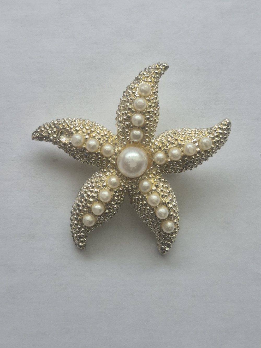Dainty Pearl Starfish Brooch